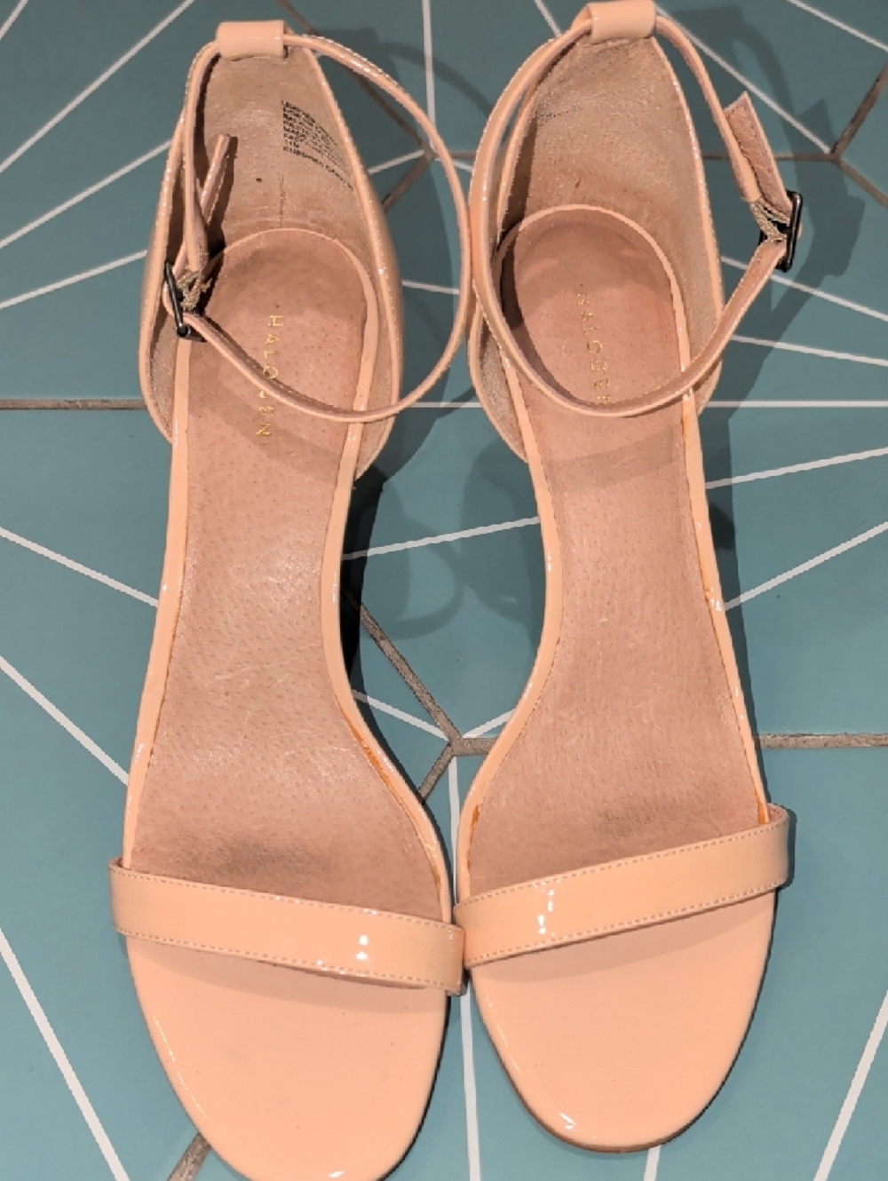Halogen Nude Ankle-Strap Mid-Heel Sandals - Picture 2 of 4